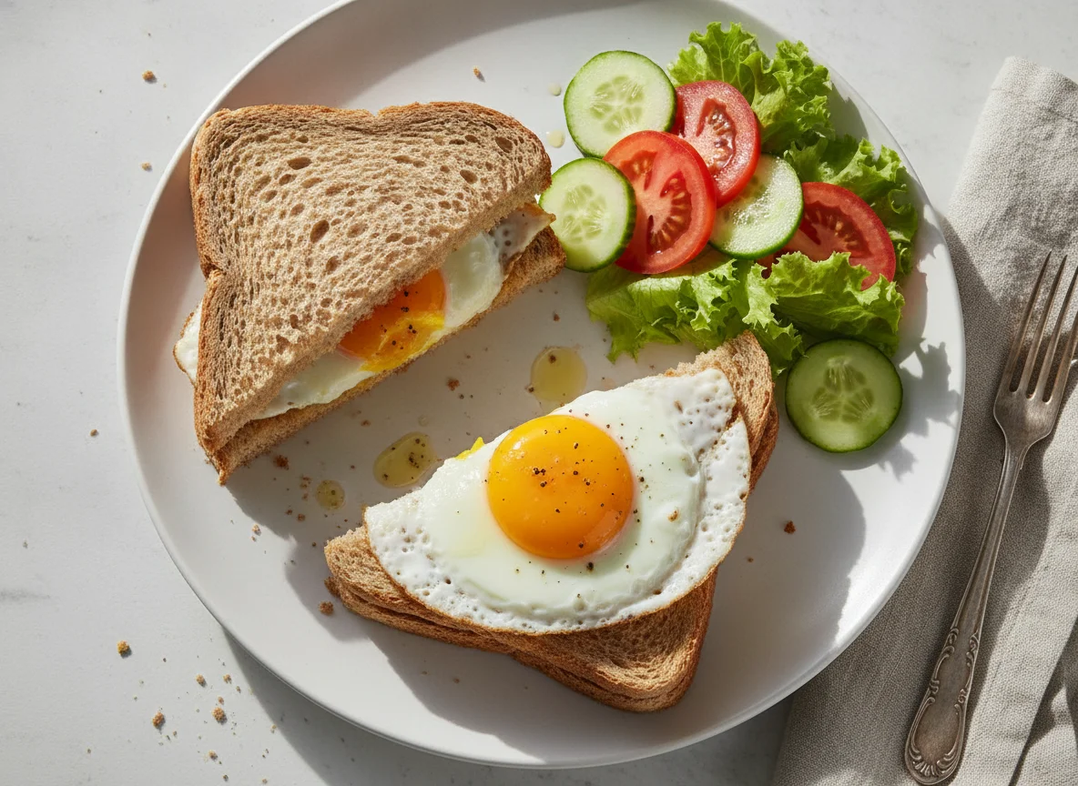 Sándwich de huevo con ensalada photo