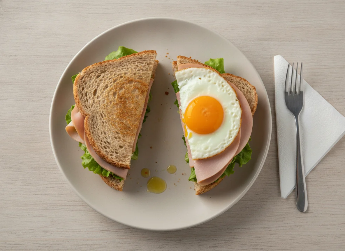 Sándwich de huevo y jamón photo