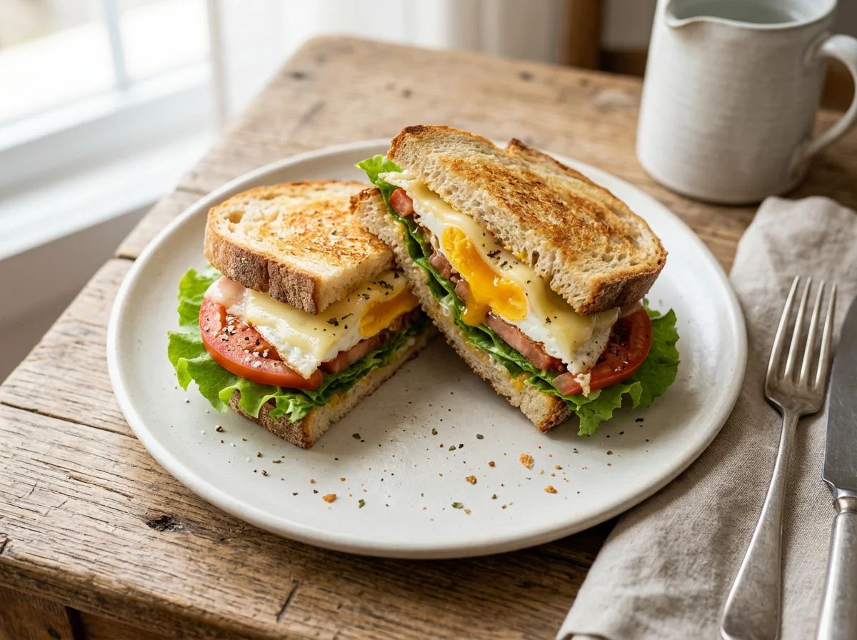 Sándwich de huevo y queso photo