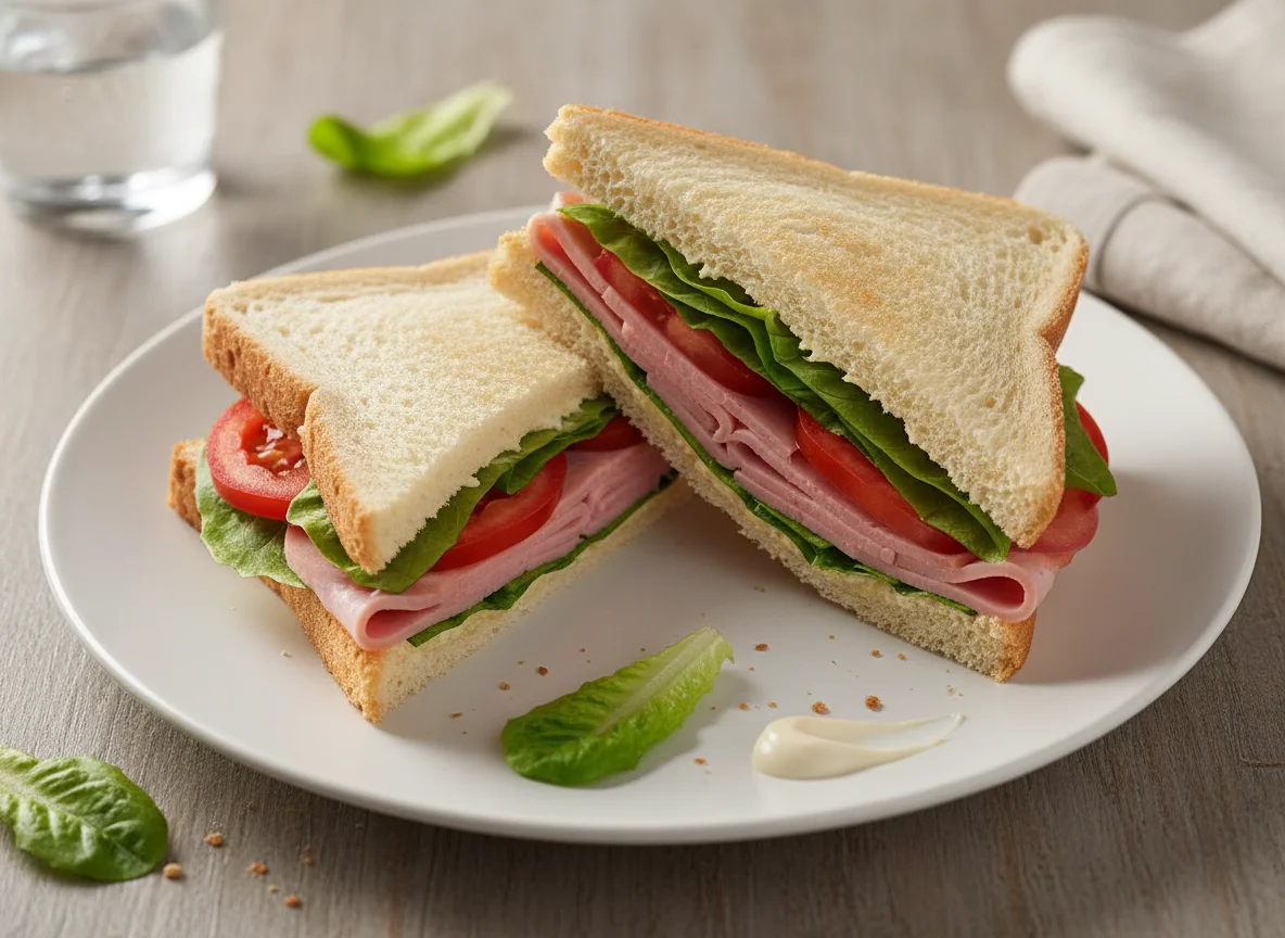 Sándwich de jamón y lechuga photo
