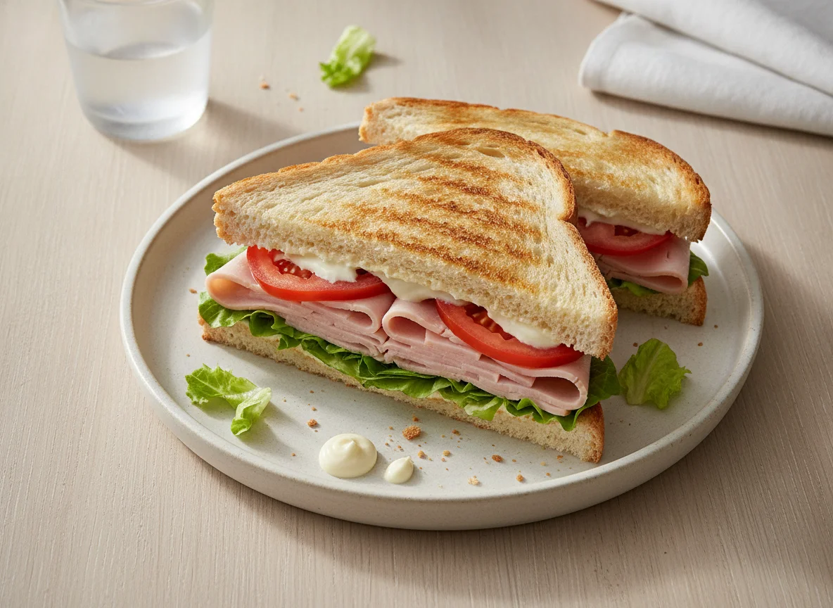 Sándwich de jamón y pavo photo