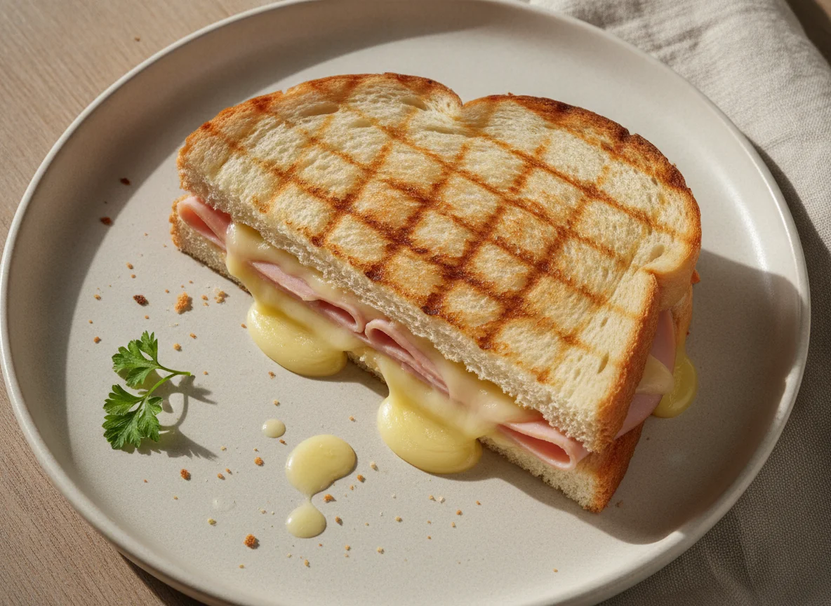 Sándwich de jamón y queso caliente photo