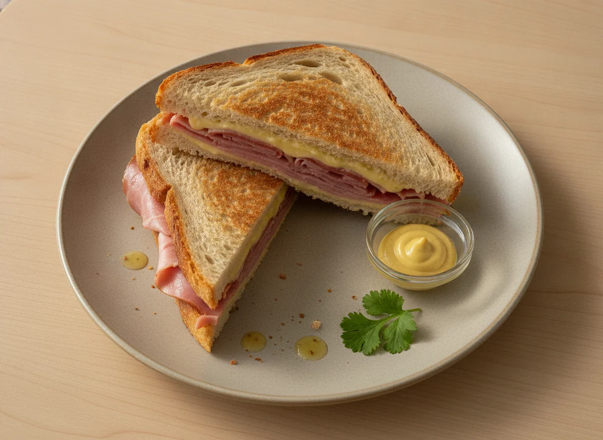 Sándwich de jamón y queso en pan frica photo