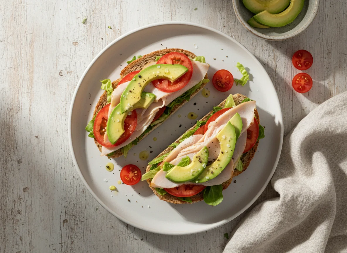 Sándwich de pavo y aguacate photo