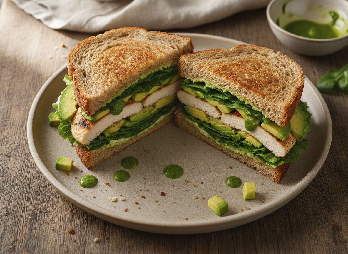 Sándwich de pollo con aguacate photo