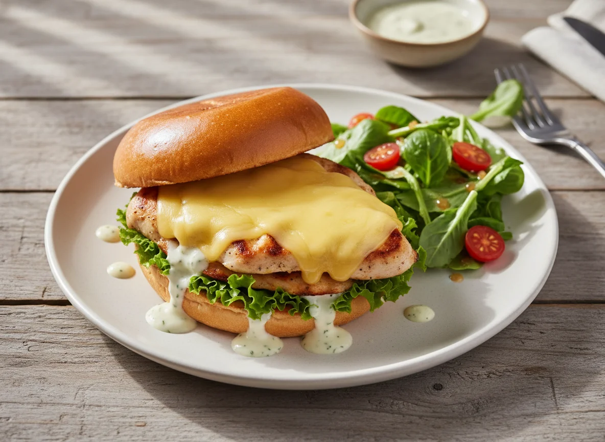 Sándwich de pollo con ensalada photo