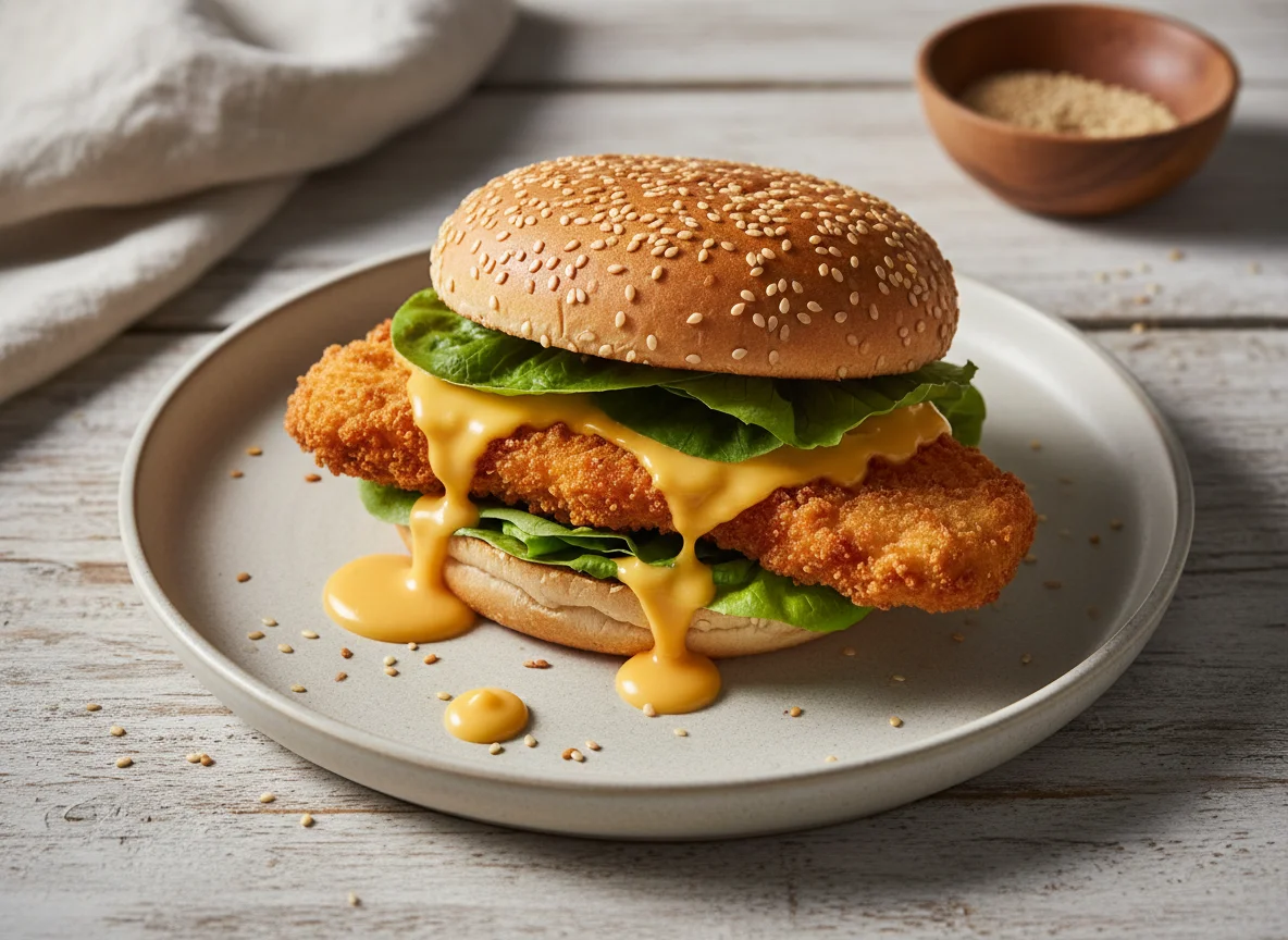 Sándwich de pollo empanado photo