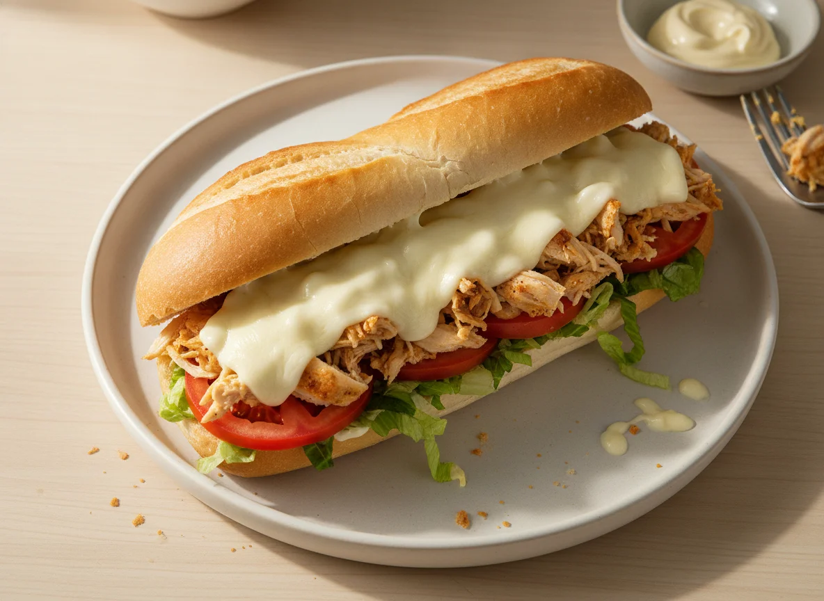 Sándwich de pollo tipo submarino photo