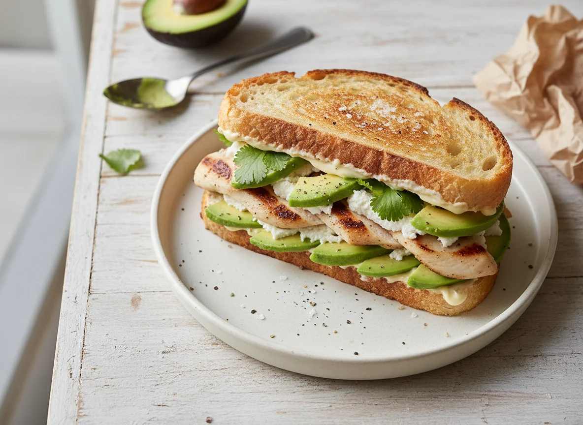 Sándwich de pollo y aguacate photo