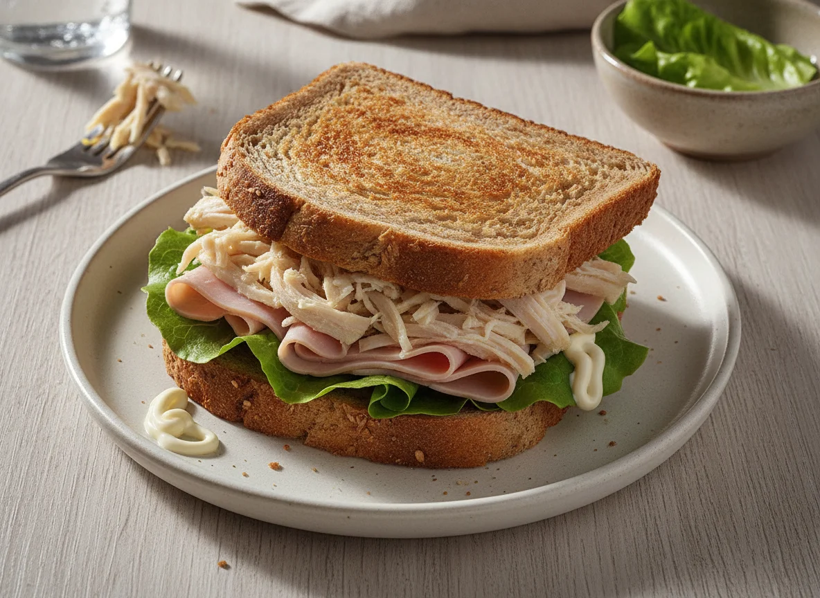 Sándwich de pollo y jamón photo