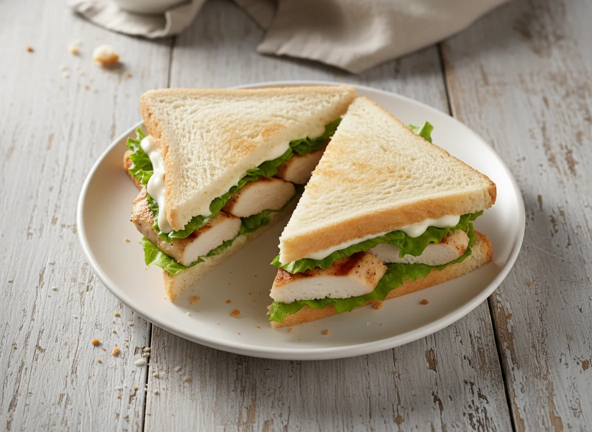 Sándwich de pollo y lechuga photo