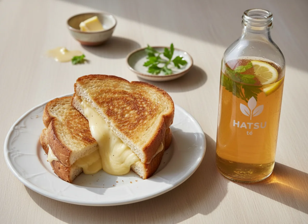 Sándwich de queso a la parrilla y té Hatsu photo