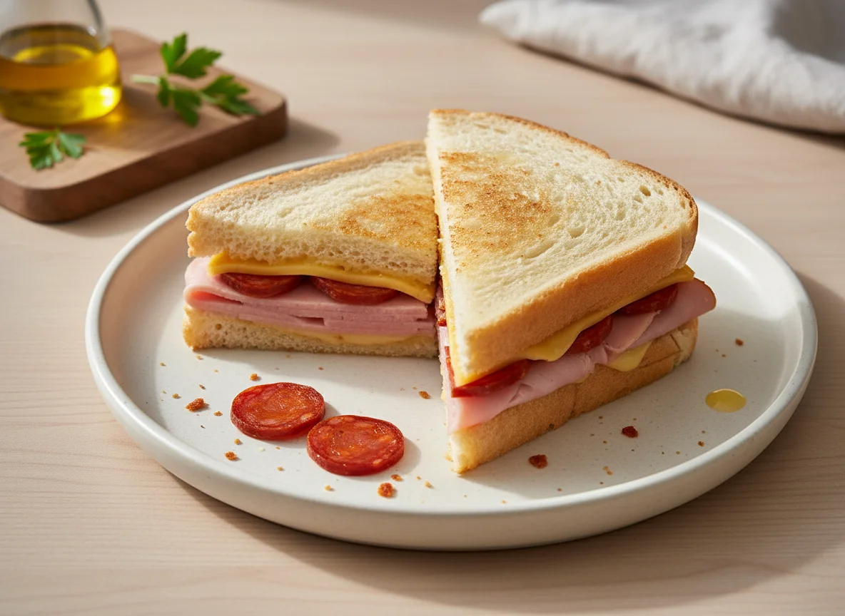 Sándwich mixto con chorizo photo