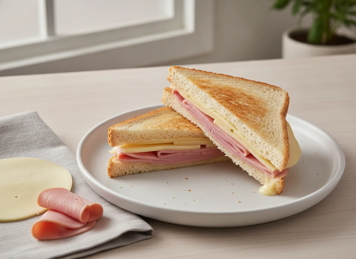 Sándwich mixto de jamón y queso photo