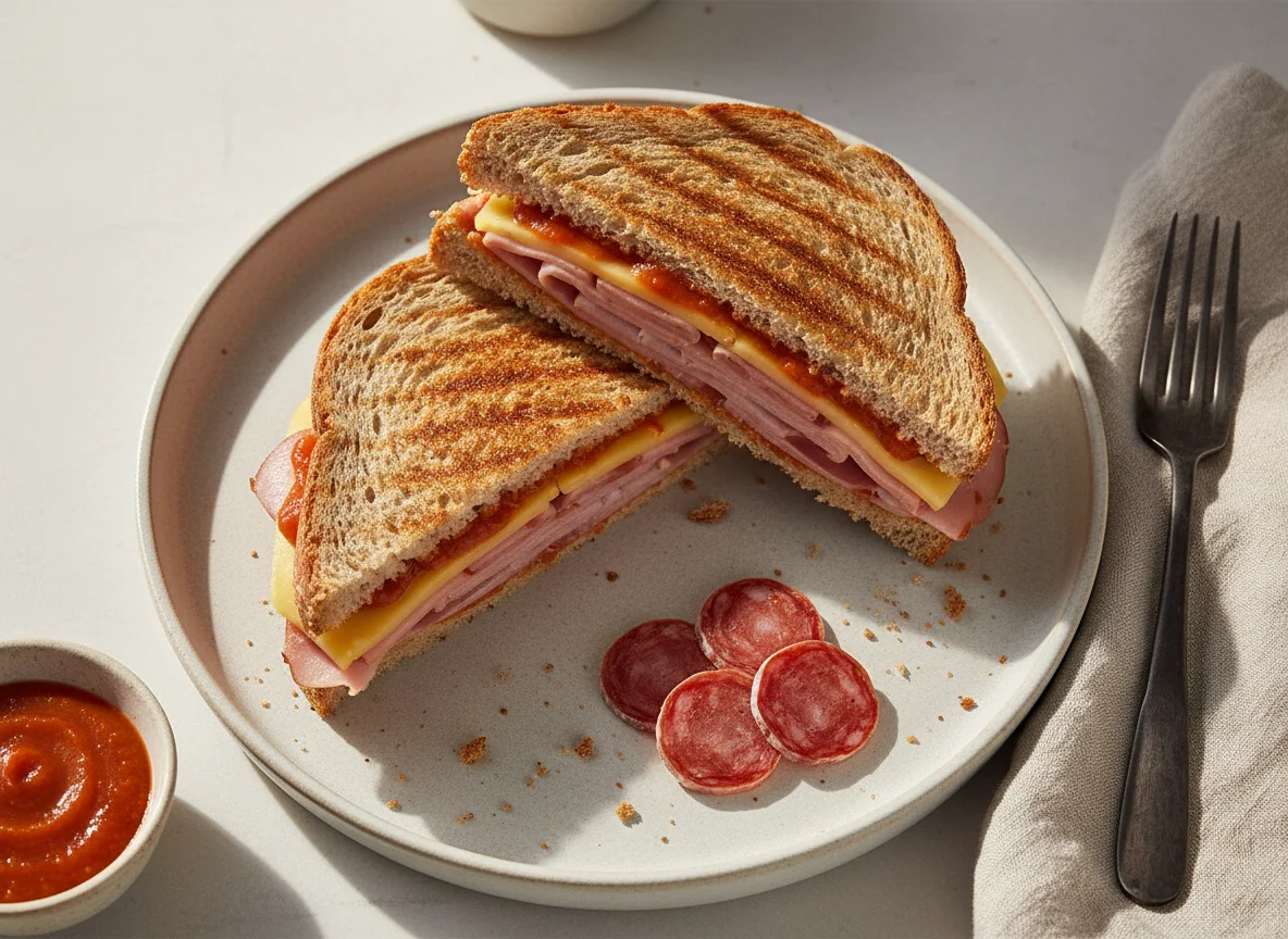 Sándwich mixto tostado con fuet photo