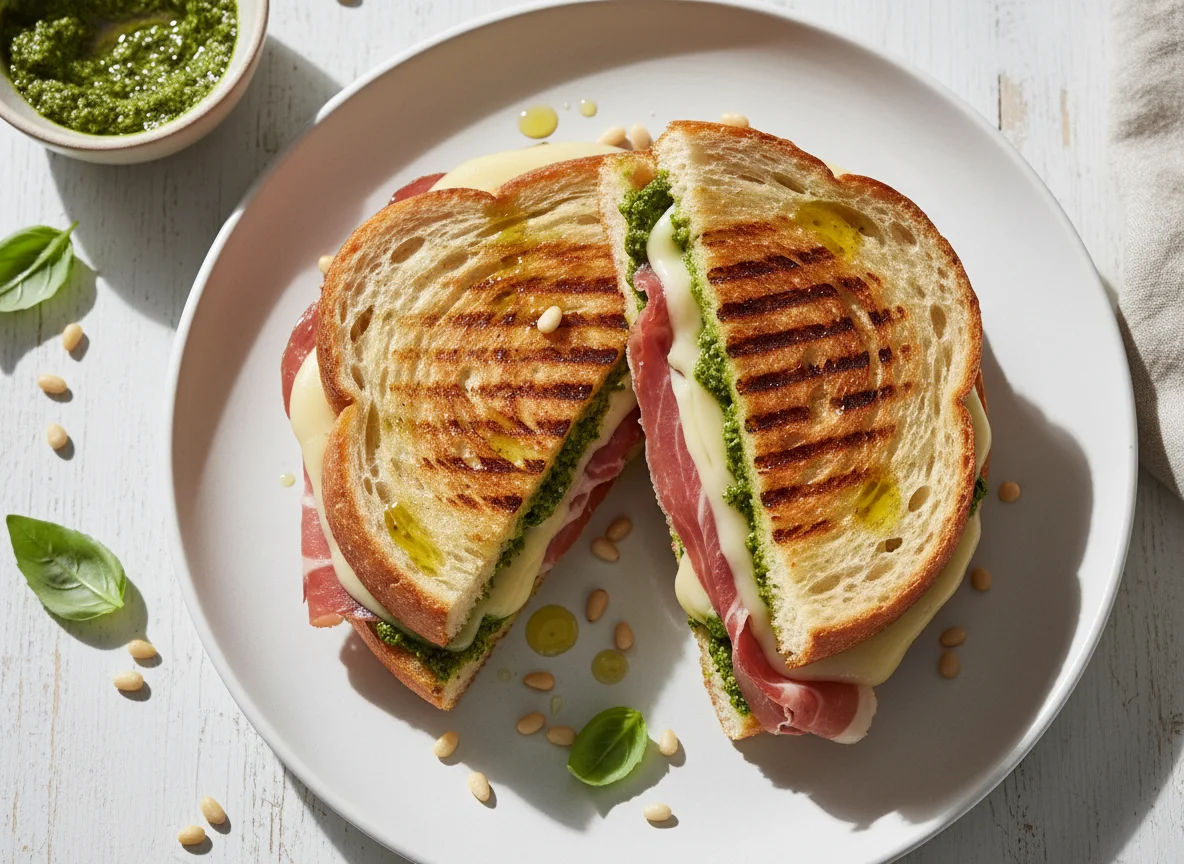 Sándwich Panini de Jamón y Queso photo