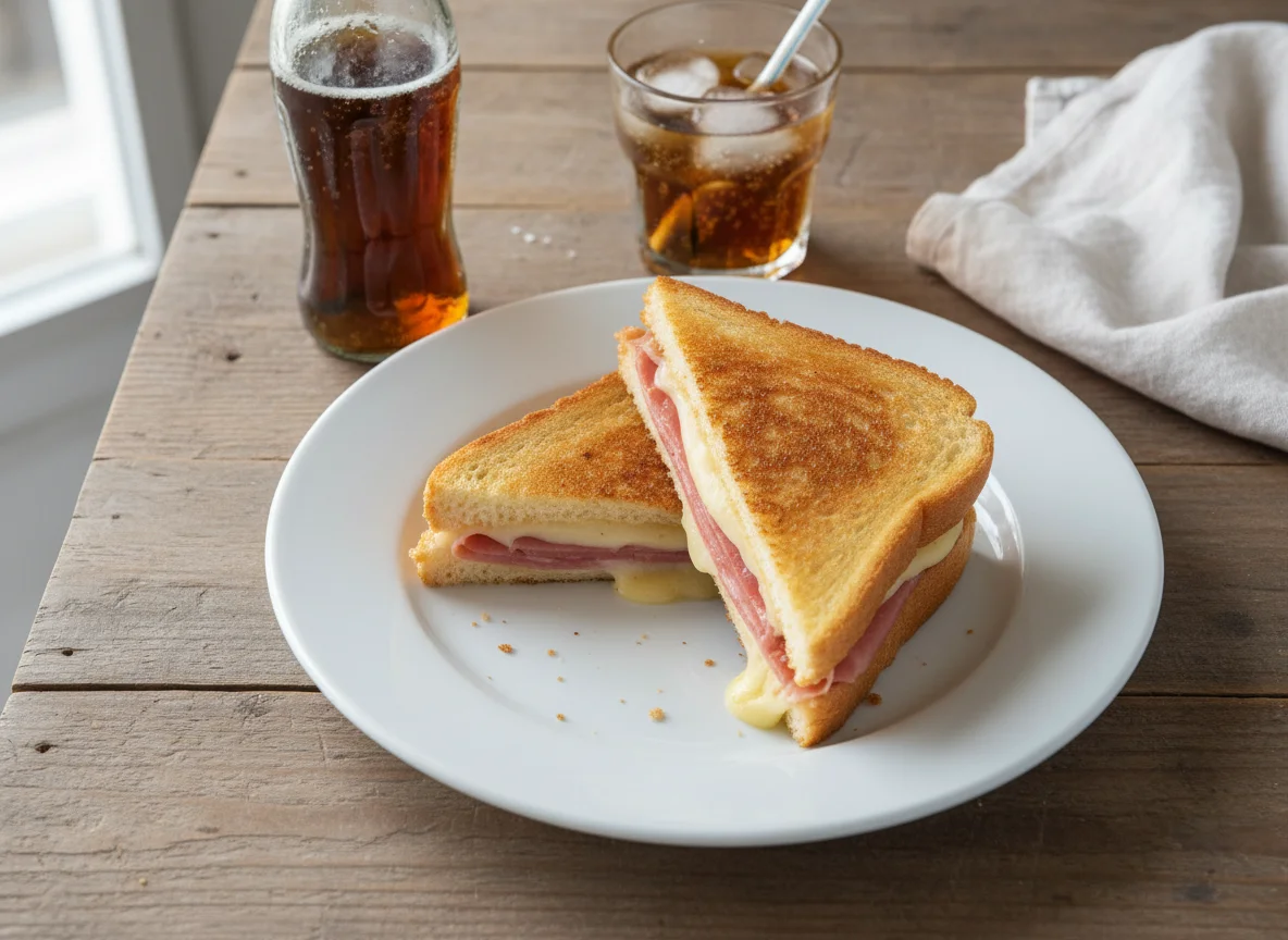 Sándwich Tostado con Bebida photo
