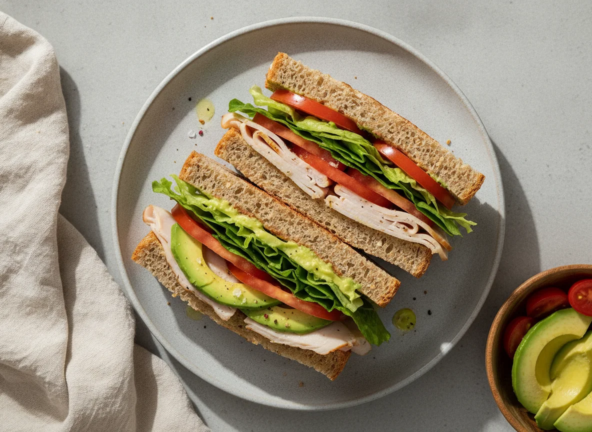 Sándwiches de pavo y aguacate photo