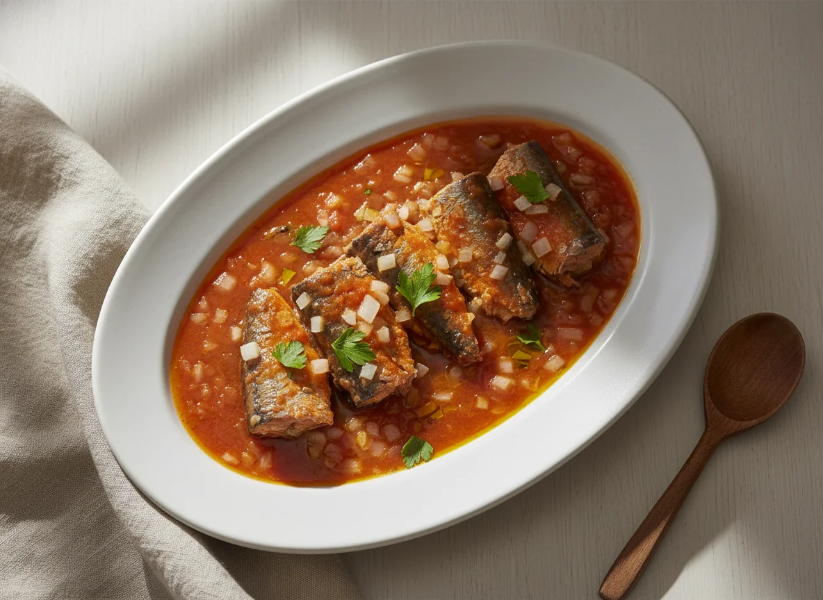 Sardinas en salsa de tomate photo