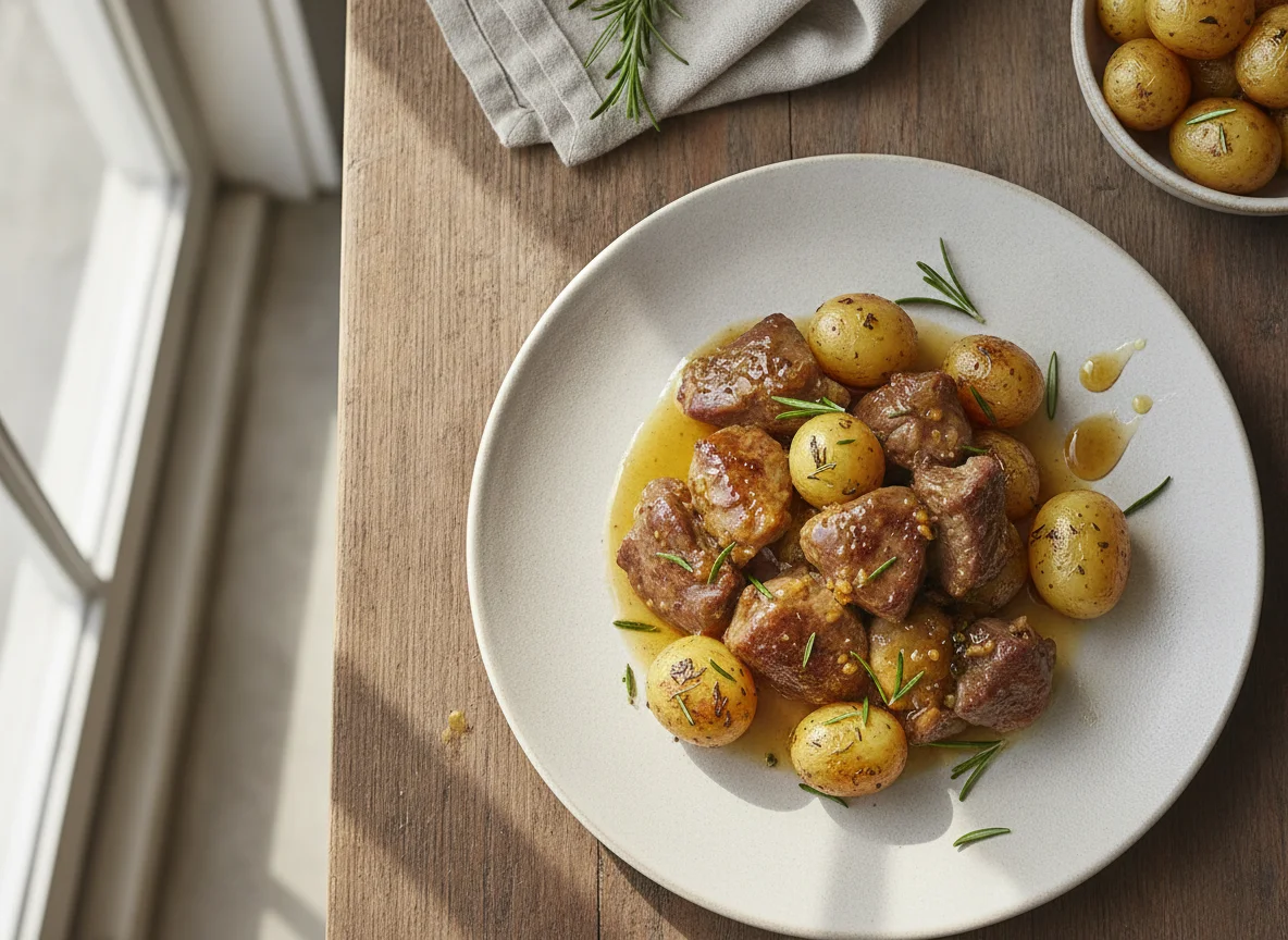 Sauté d'agneau miel et romarin photo