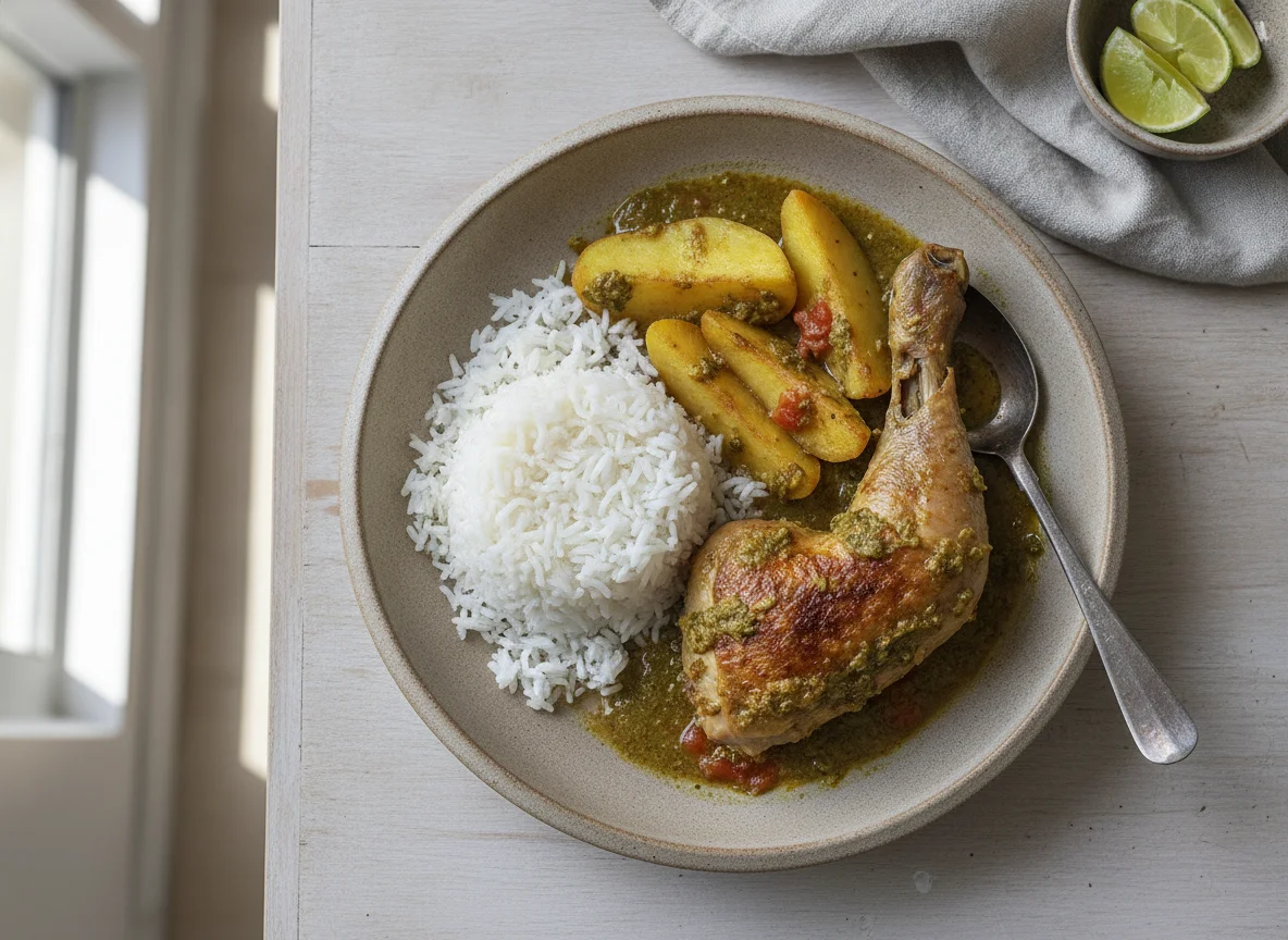 Seco de Pollo con Arroz y Papa photo