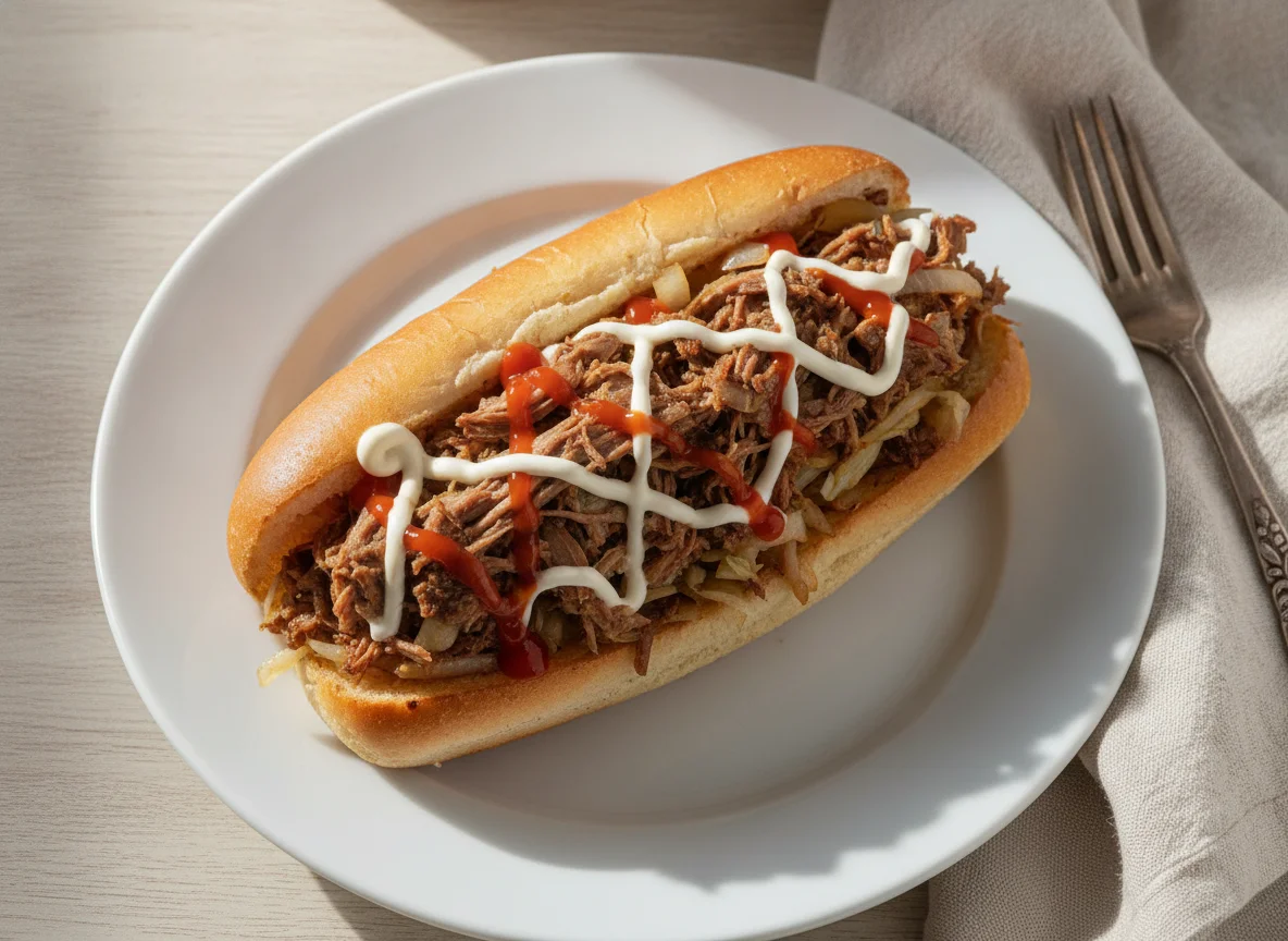 Shuco de carne desmenuzada photo