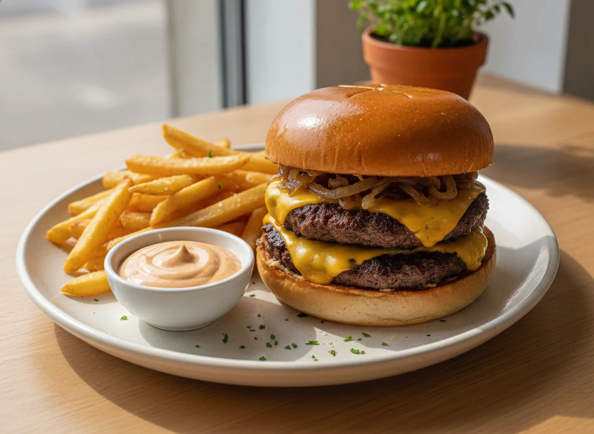 Smash Burger con Papas Fritas photo