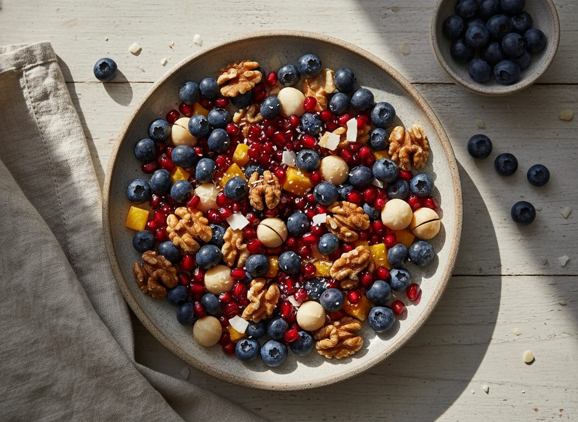 Snack de frutas y frutos secos photo