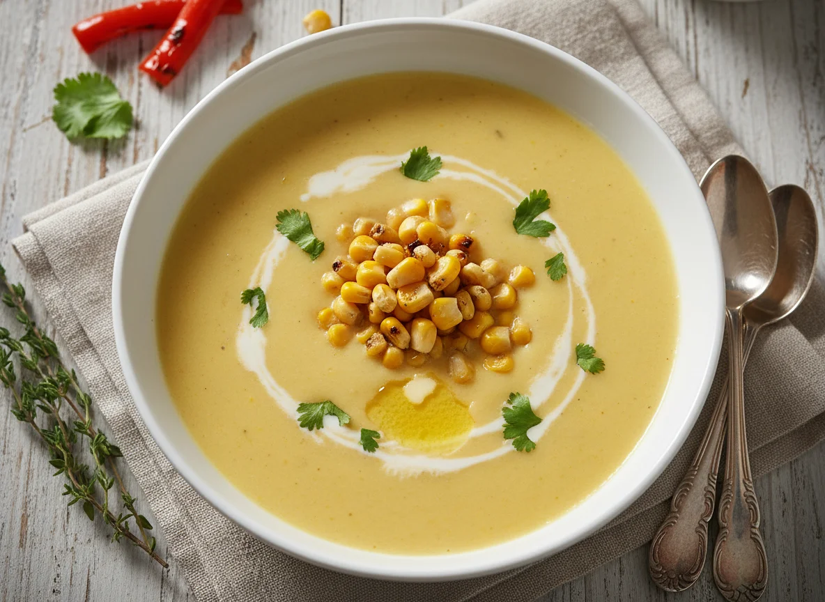Sopa crema de elote photo