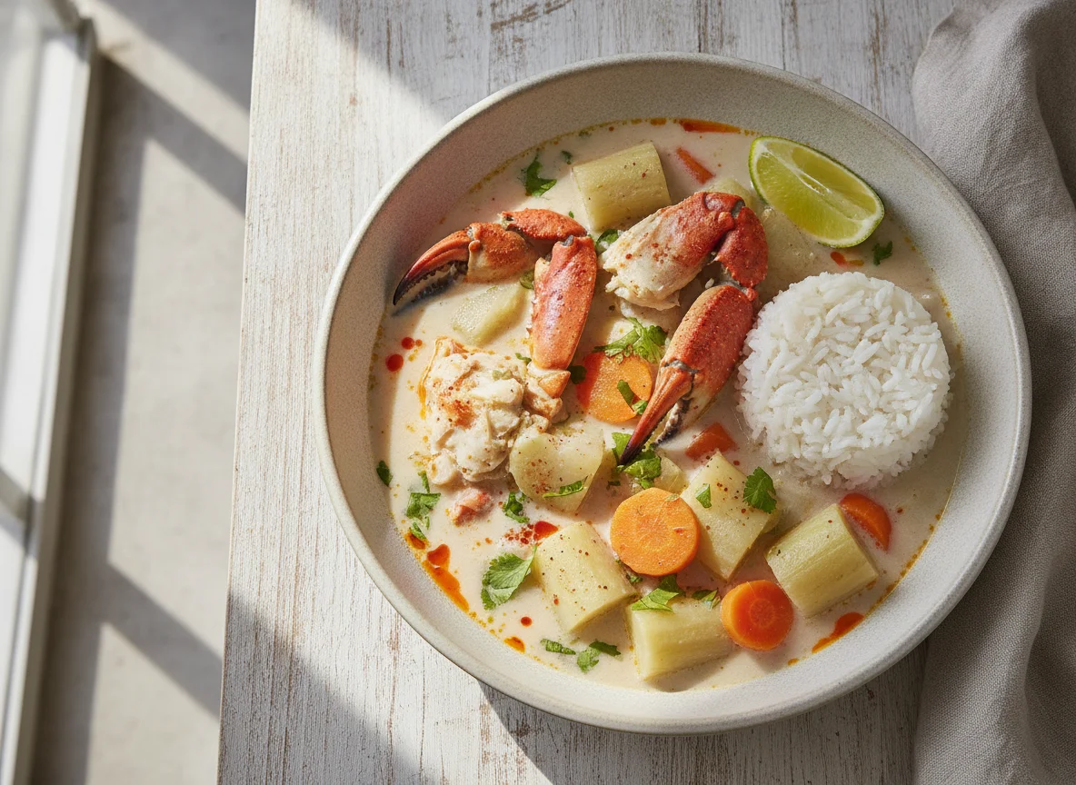 Sopa de cangrejo con coco photo