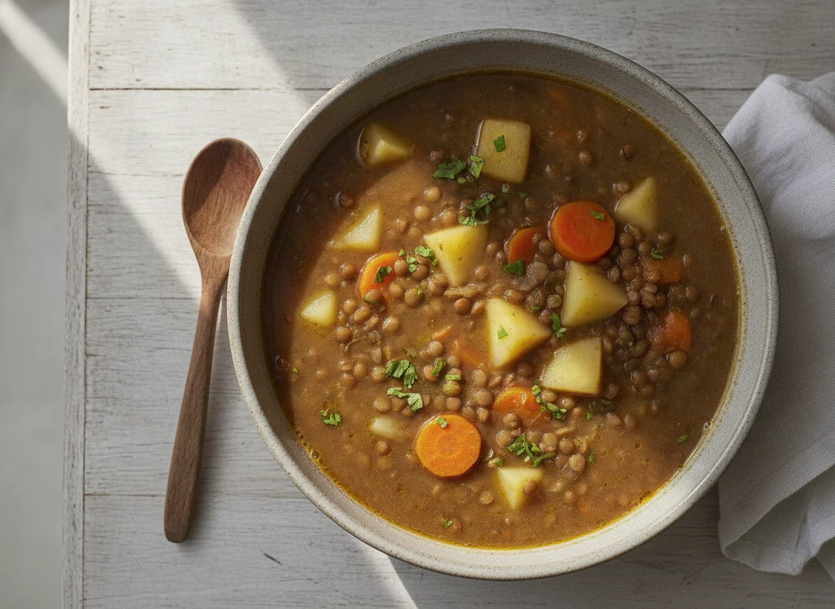 Sopa de lentejas colombiana photo