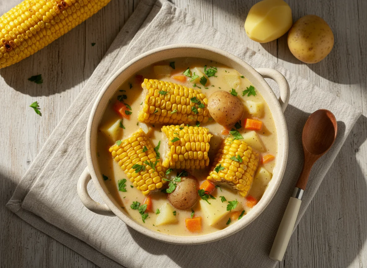 Sopa de maíz y papa photo
