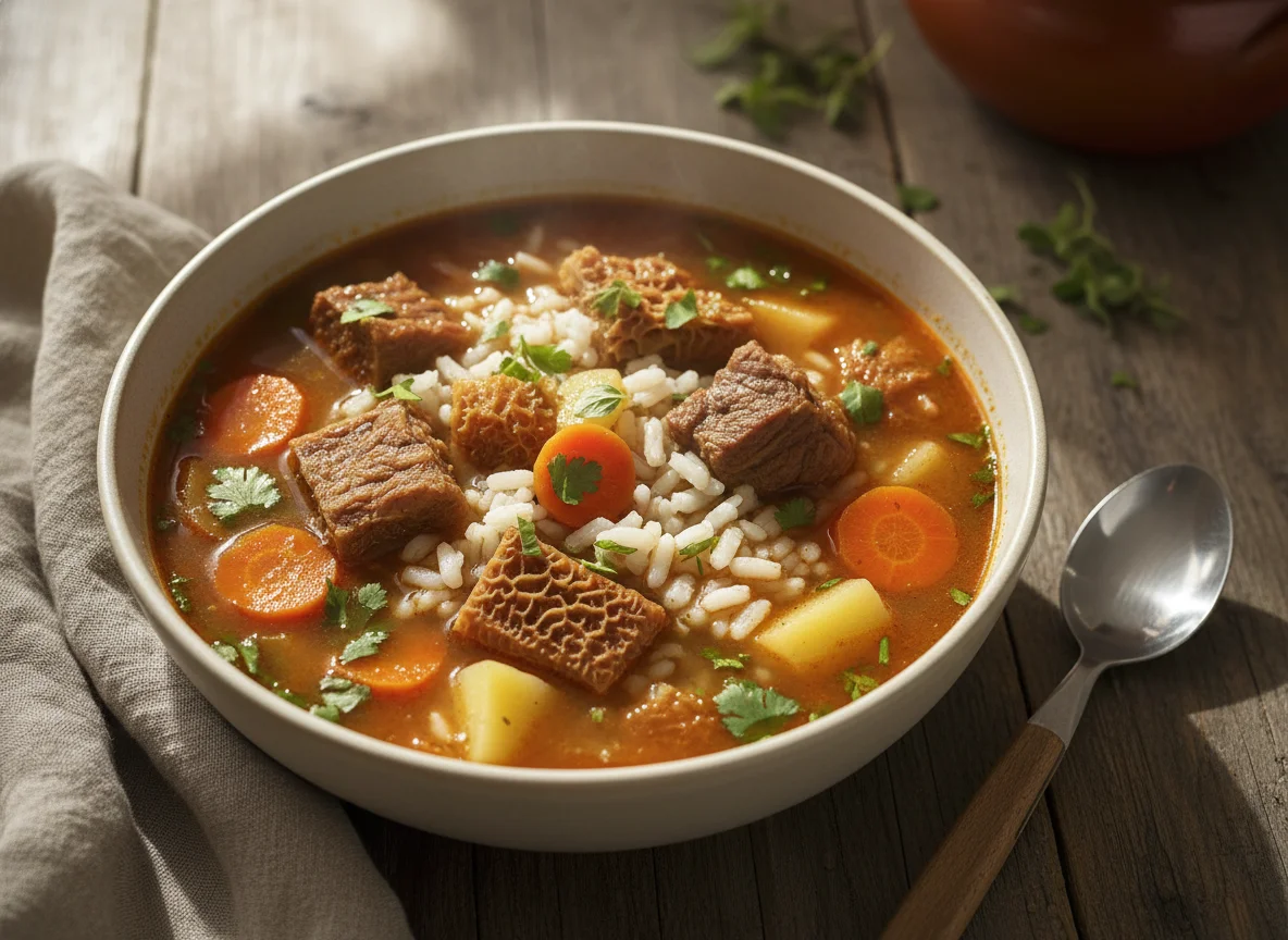 Sopa de Mondongo con Mote photo