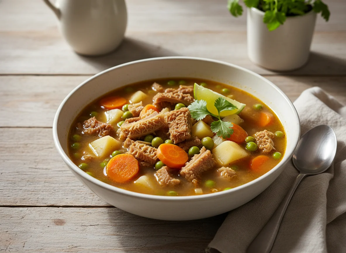 Sopa de mondongo con verduras photo