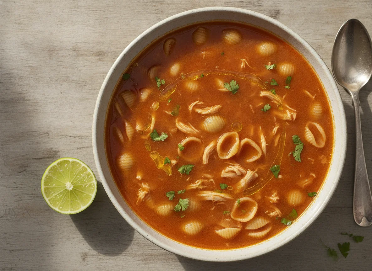 Sopa de pasta de conchitas photo