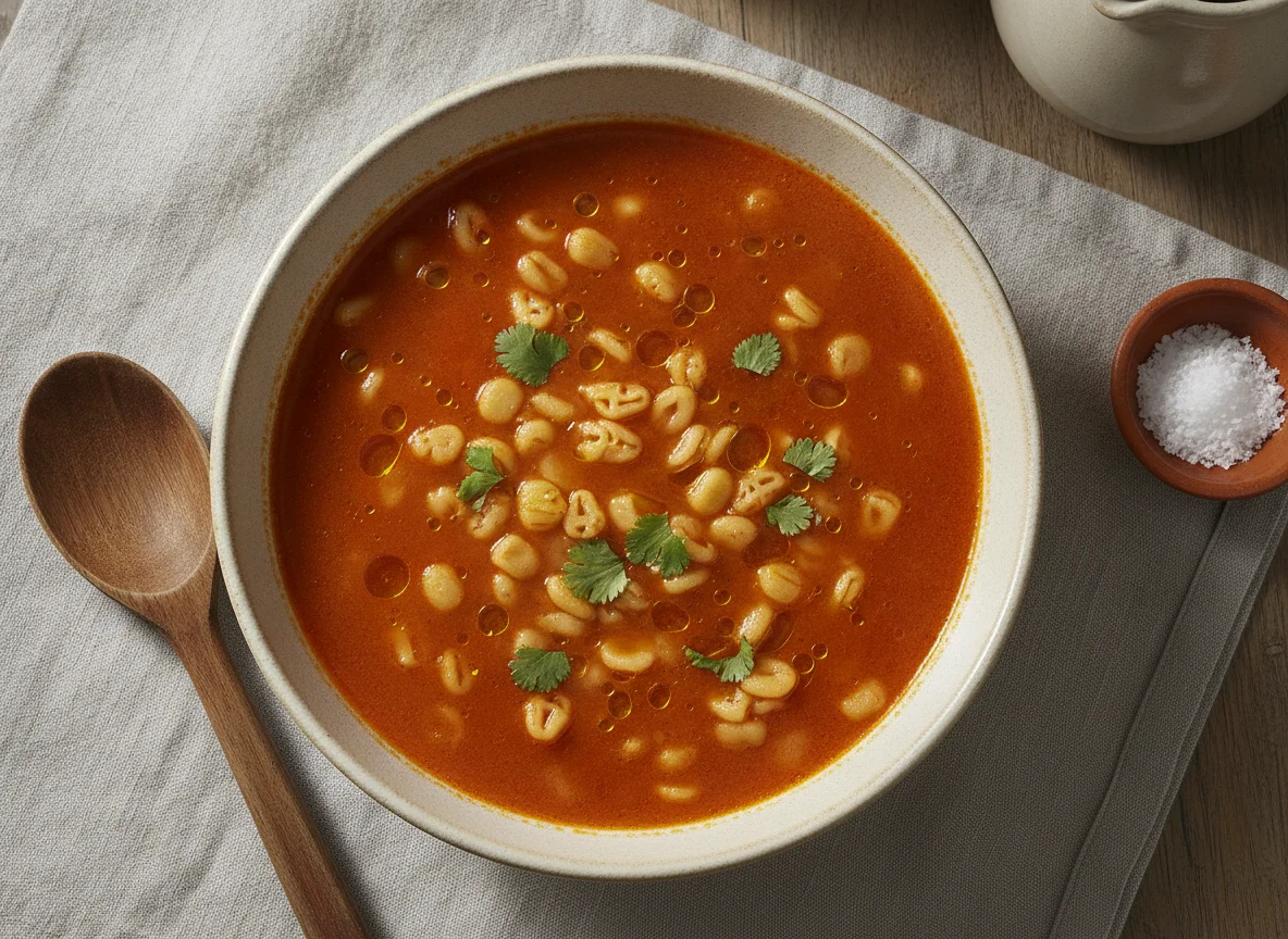 Sopa de pasta de semilla de melón photo