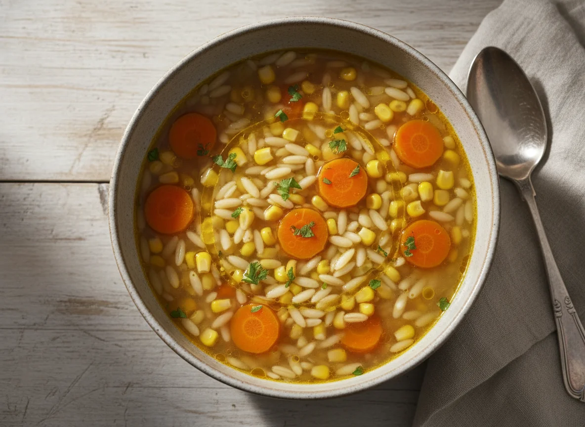Sopa de pasta y verduras photo