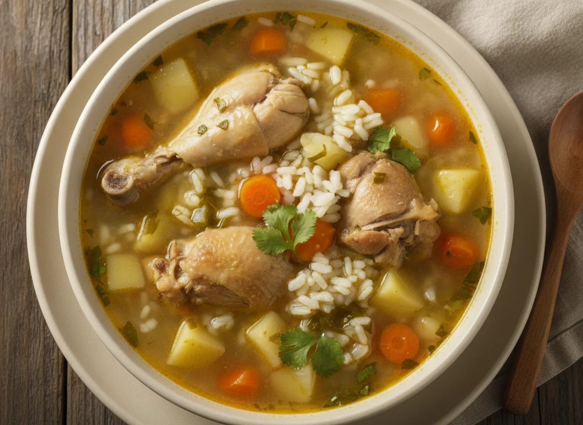 Sopa de Pollo con Arroz y Verduras photo