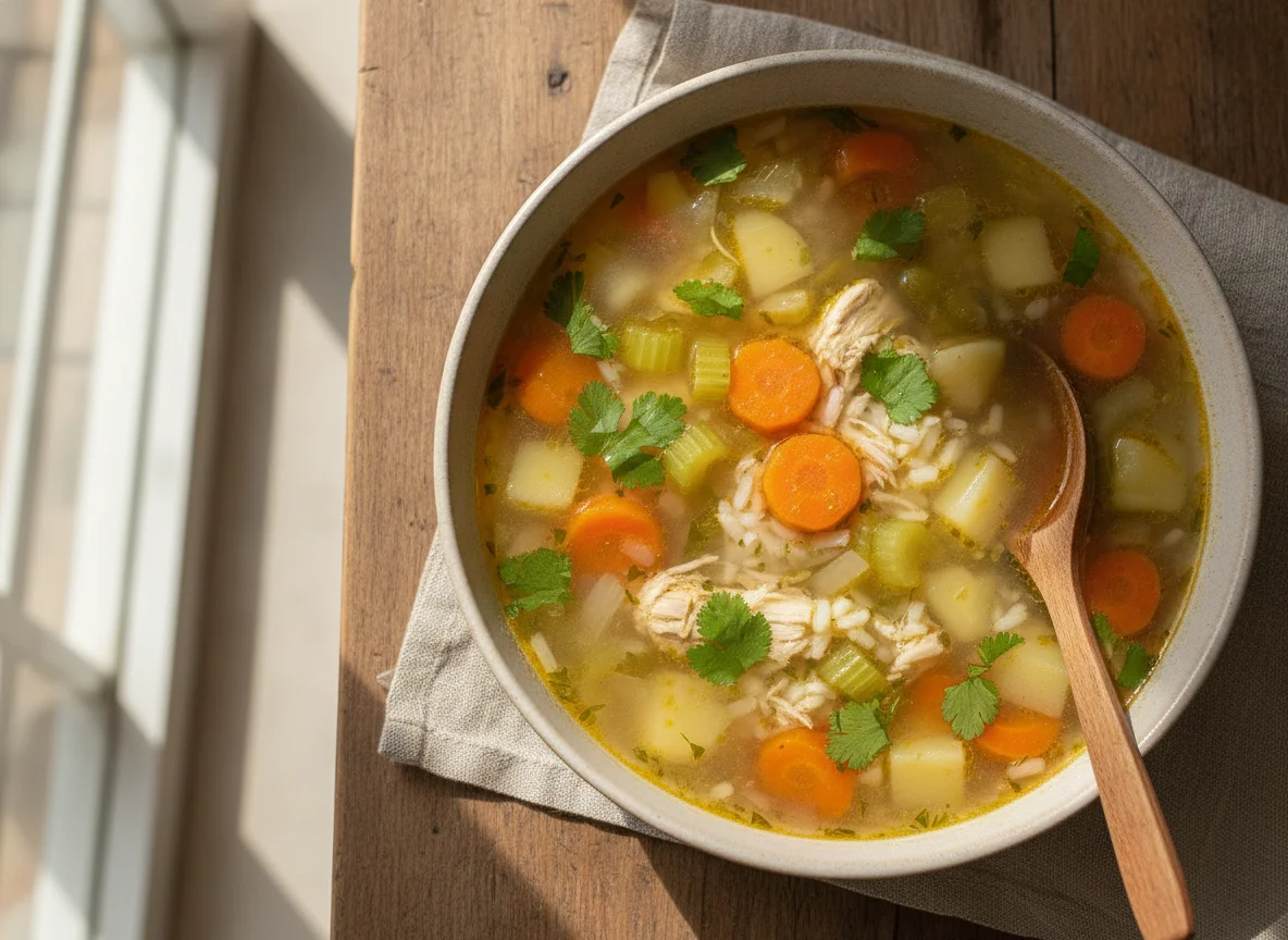 Sopa de verduras boliviana photo