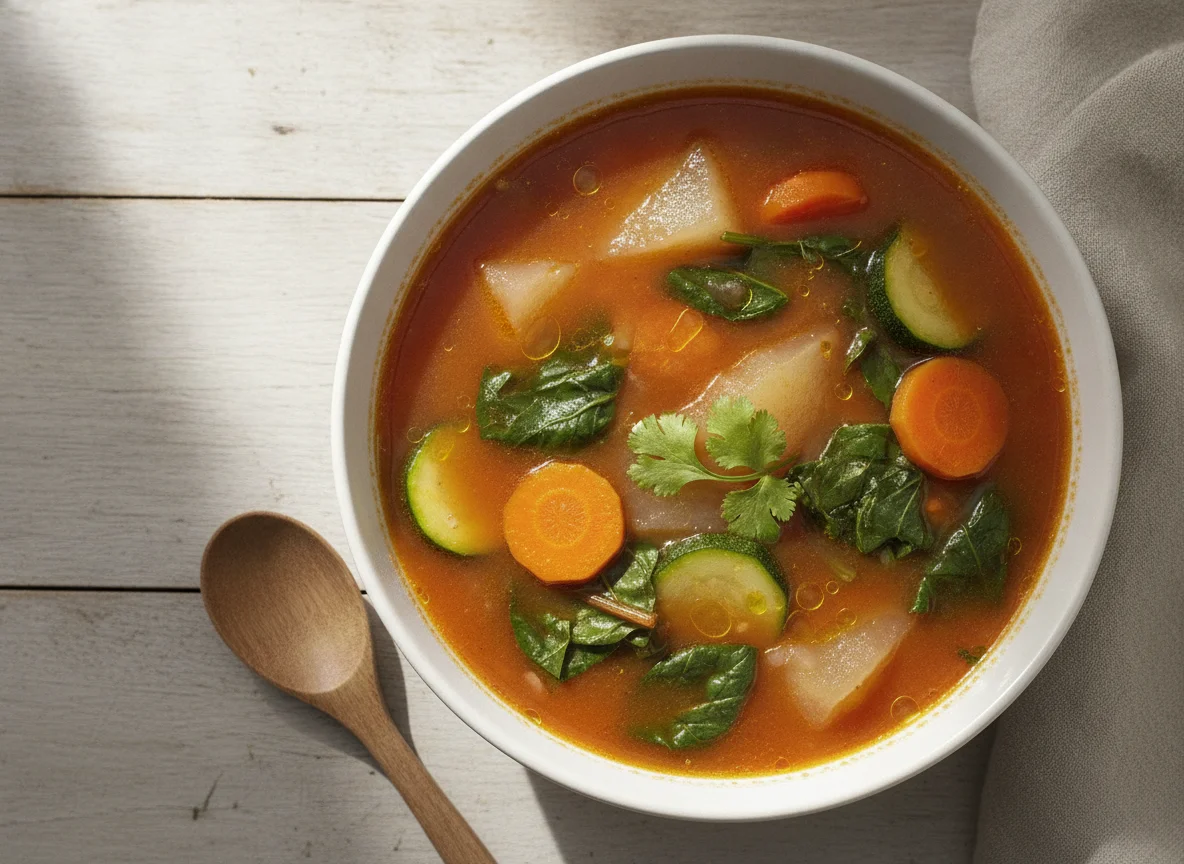 Sopa de verduras con chayote photo