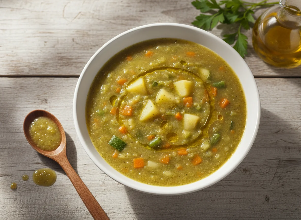 Sopa de verduras con patata photo