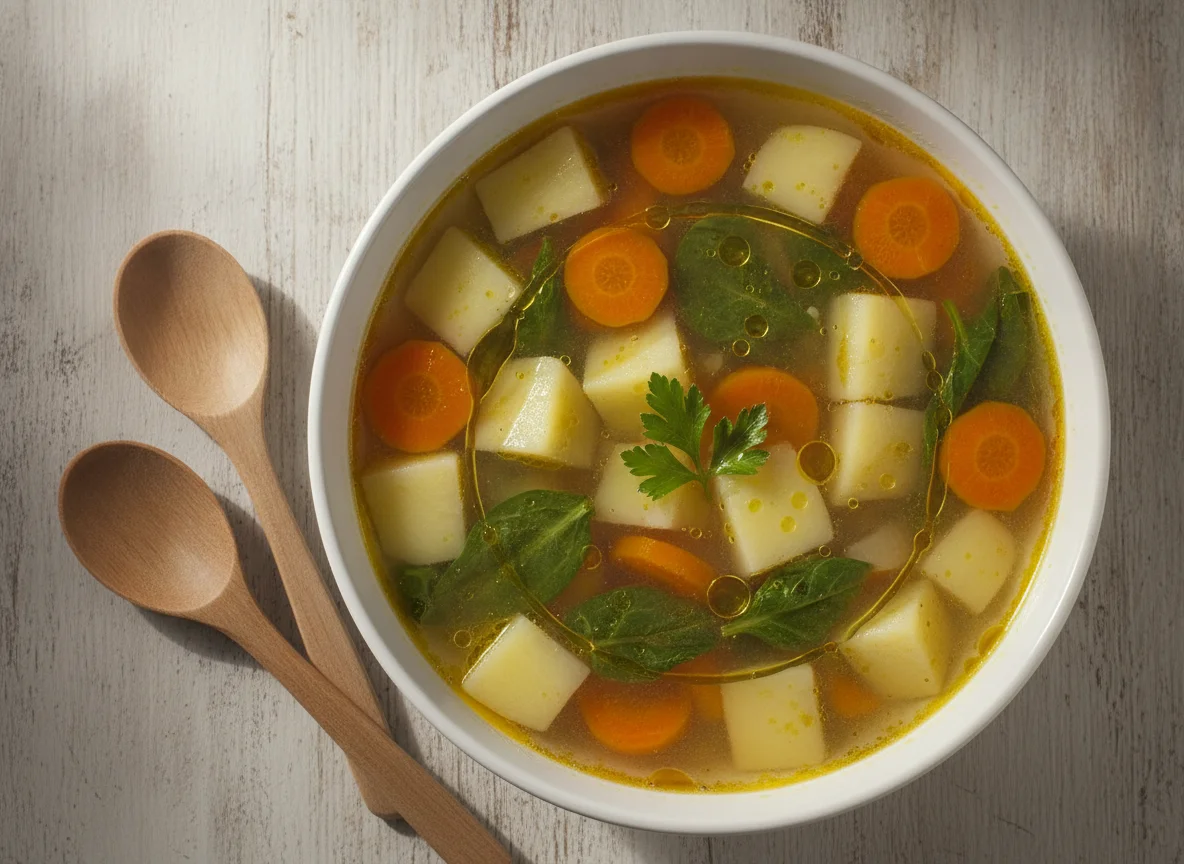 Sopa de verduras con patatas photo