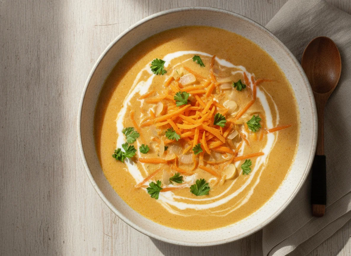 Sopa de verduras y crema photo