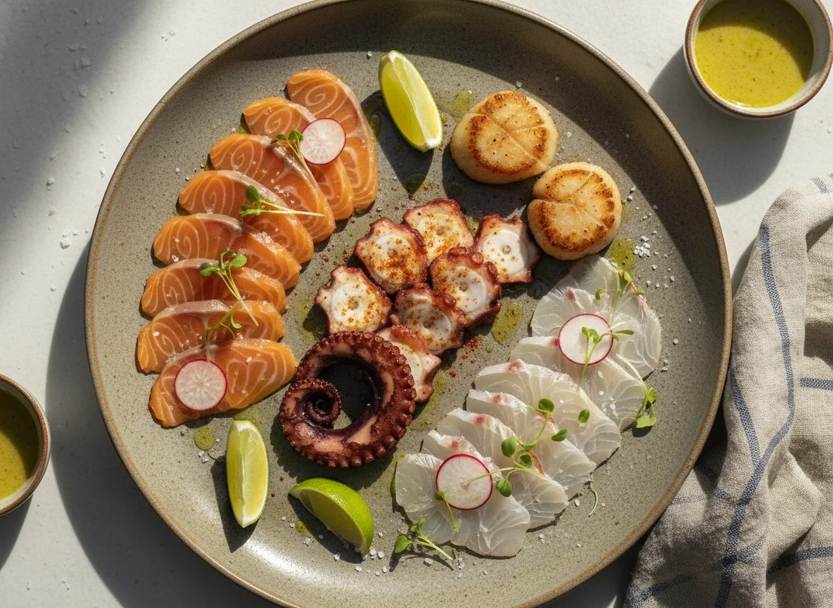 Surtido de mariscos y pescado photo