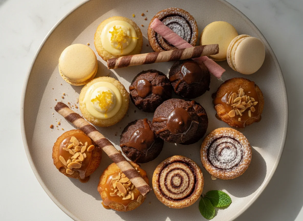 Surtido de mini pasteles y dulces photo