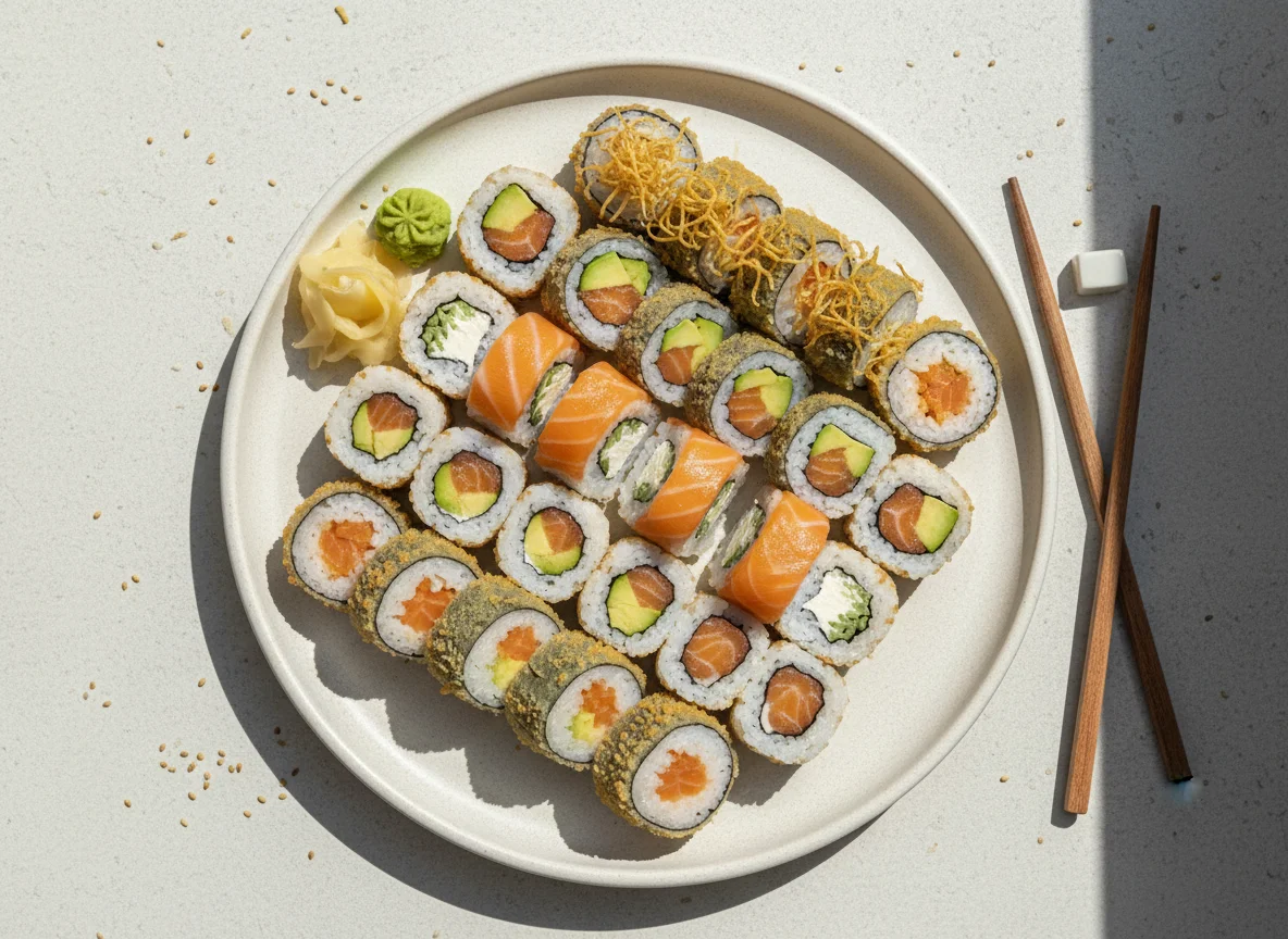 Surtido de Sushi (Rolls Tempura, Salmón y Avocado) photo