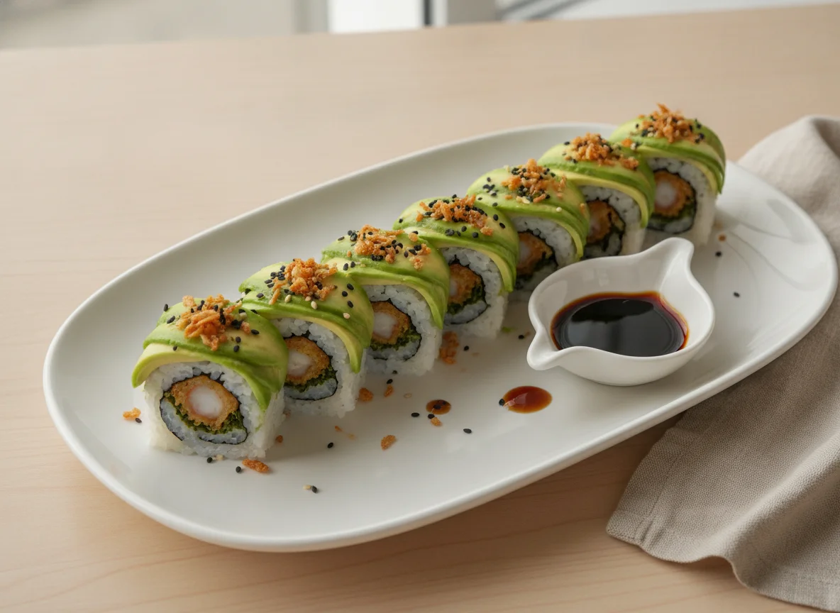 Sushi Roll con Cobertura de Aguacate photo