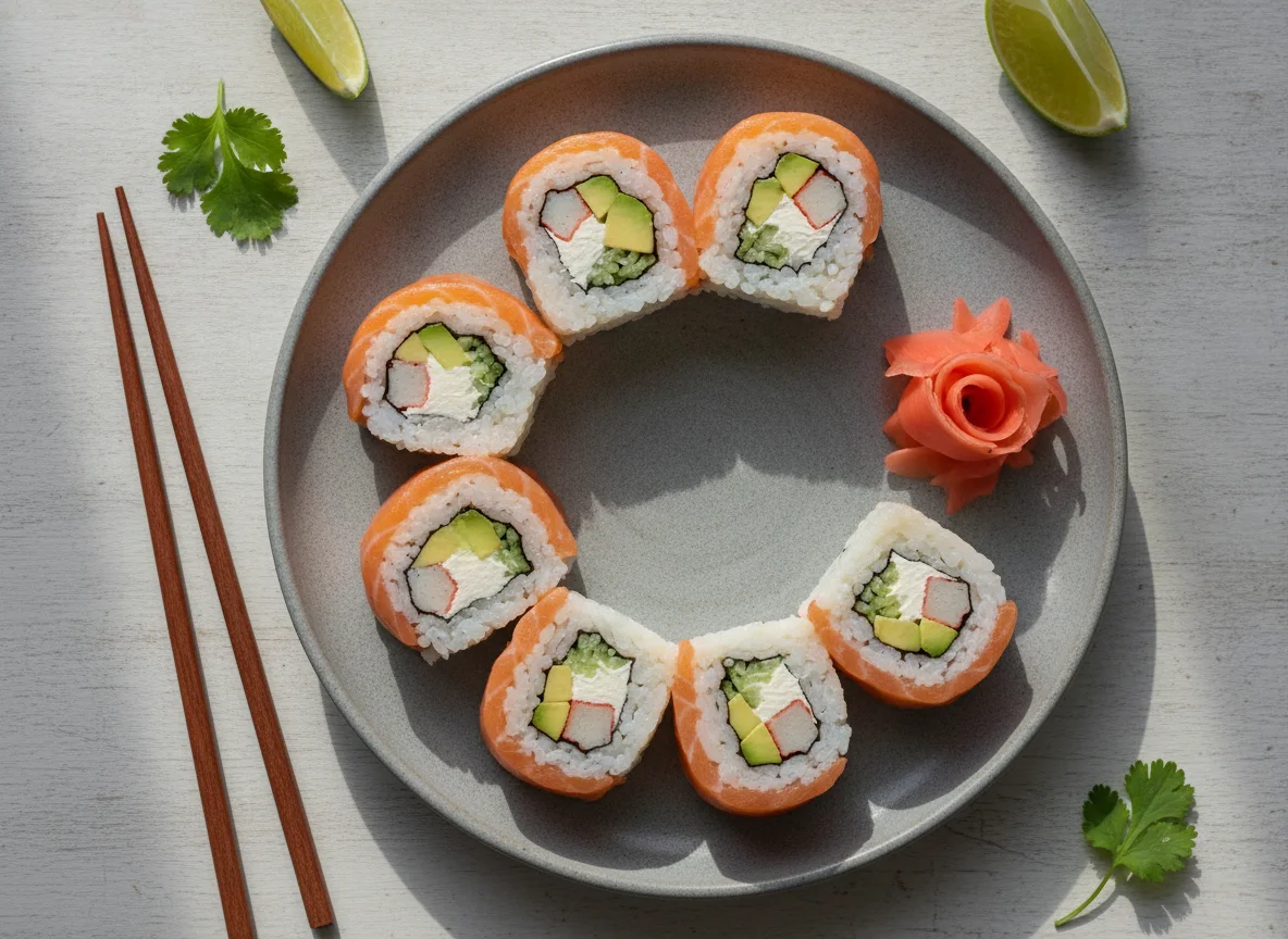 Sushi Roll de Salmón y Queso Crema photo