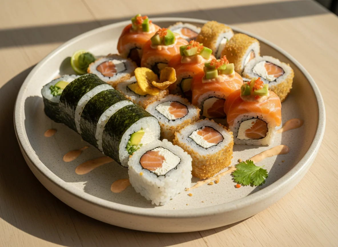 Sushi rolls variados photo