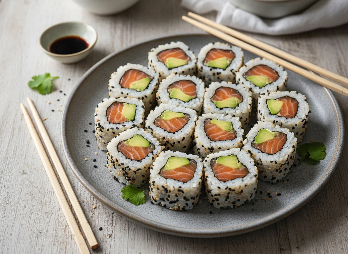 Sushi Uramaki de Salmón y Aguacate photo